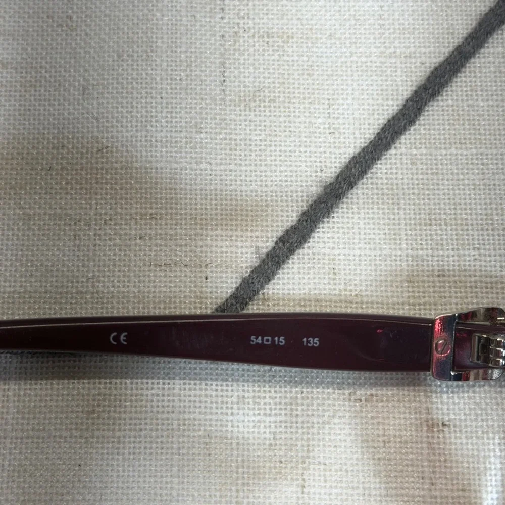 Mimic Eyeglass Frames 54-15-135 Red Burgundy Rectangular N5004 613 Buckle Detail